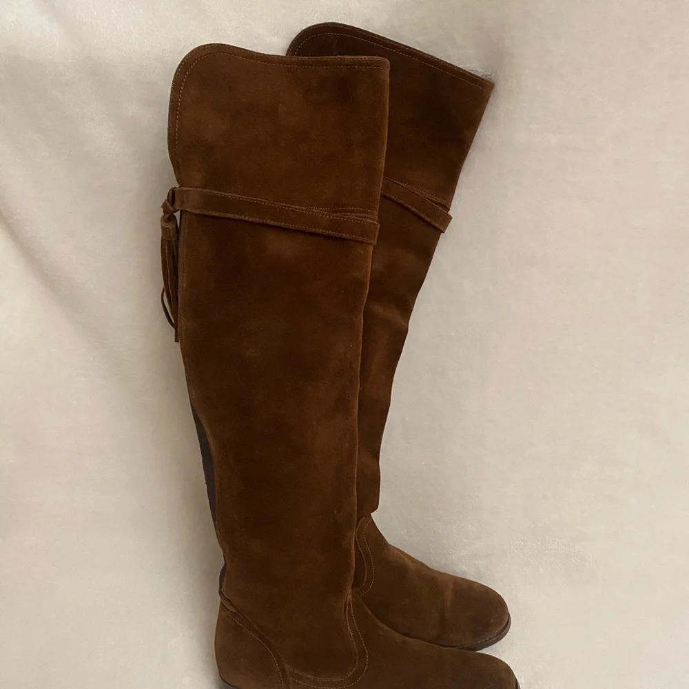 Frye Brown Suede Leather Over-the-Knee Boots